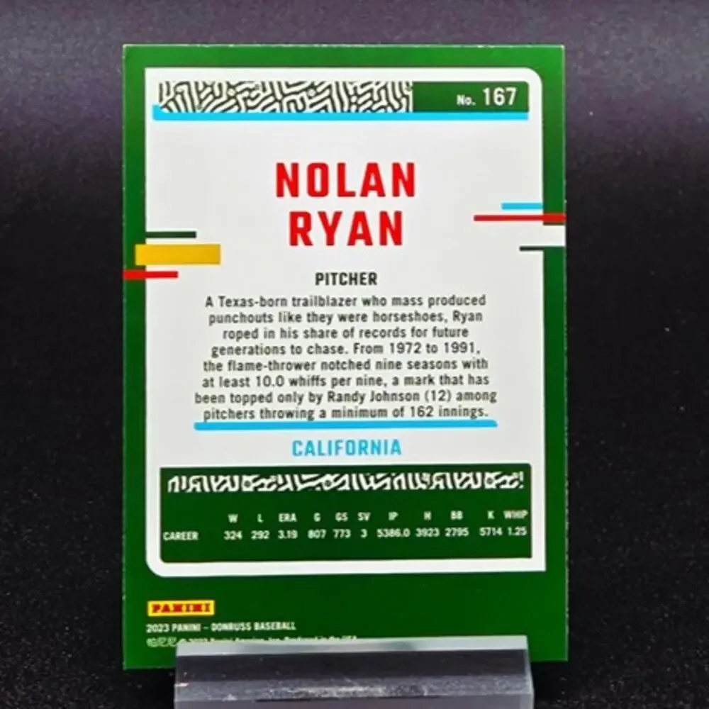 Nolan Ryan Diamond Kings Purple Foil All-Stars Texas Rangers Hall of Famer